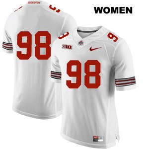 Women's NCAA Ohio State Buckeyes Jerron Cage #98 College Stitched No Name Authentic Nike White Football Jersey MP20B34HR